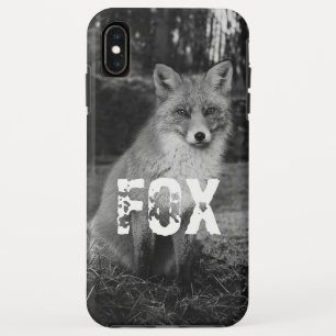 Custom photo adorable animal Fox chic black white iPhone XS Max Case