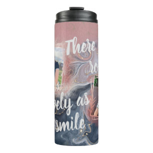 Custom Photo Agate Dusty Blue Rose Thermal Tumbler