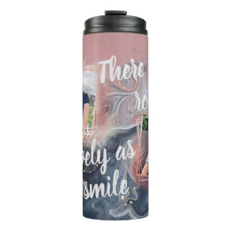 Custom Photo Agate Dusty Blue Rose Thermal Tumbler