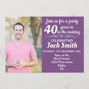 Custom Photo, Age milestone. Invitation