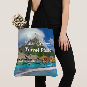 Custom Photo All Over Print Vacation, Travel Tote Bag