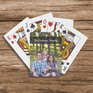 Custom Photo and Family Name Playing Cards