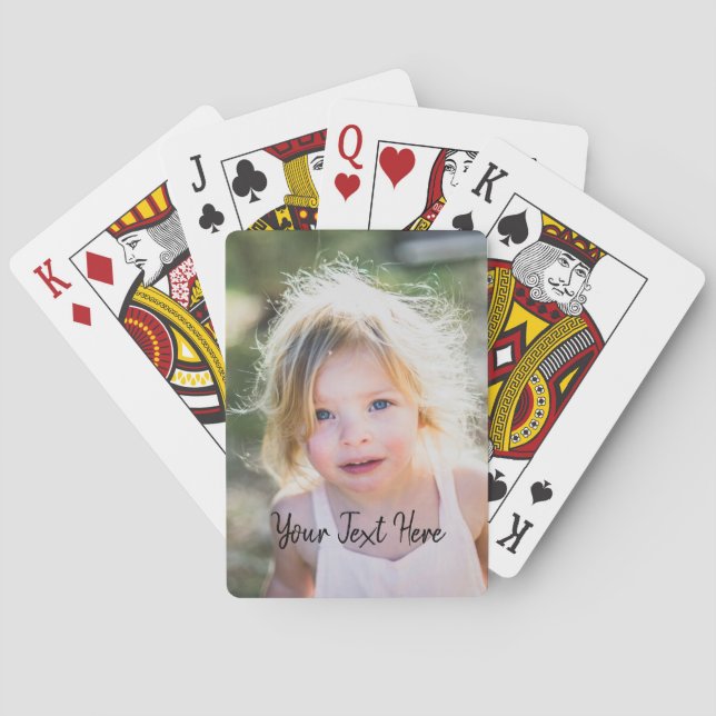Custom Photo and Handwritten Text Playing Cards (Back)