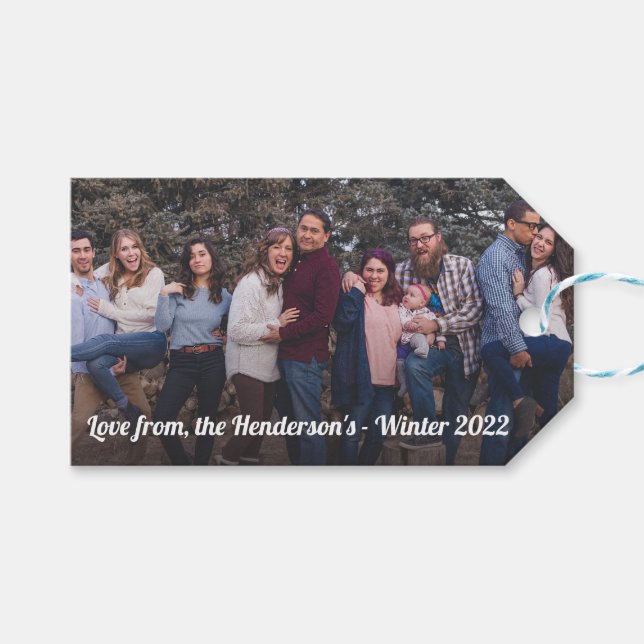 Custom Photo and Message Gift Tag (Front (Horizontal))