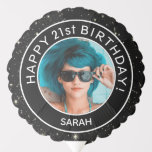 Custom Photo and Name 21st (or any age) Birthday Balloon<br><div class="desc">Starry night sky birthday balloon to personalise with photo,  name and birthday age.</div>