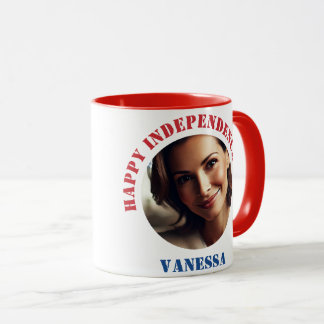 Custom Photo And Name 4th of July Mug 