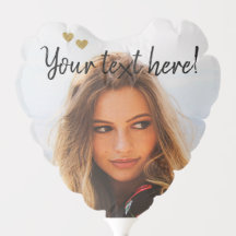 Custom Photo and Name Birthday Heart Balloon