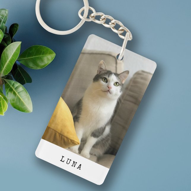 Custom Photo and Name Cat  Key Ring (Creator Uploaded)