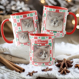 Custom Photo and Name Christmas Pet Cat Mug