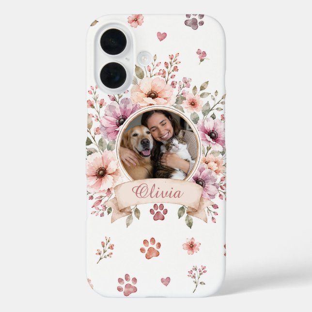 Custom Photo And Name | Dog & Cat Lovers Gift Case-Mate iPhone Case (Back)