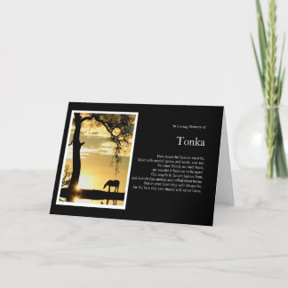 Custom Photo and Name Horse Sympathy Card
