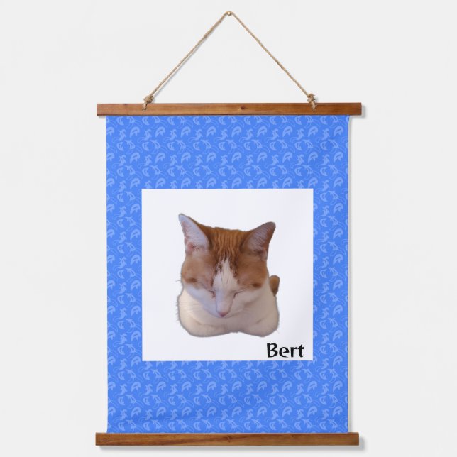 Custom Photo and Name Japanese Scroll Hanging Tapestry (Front)