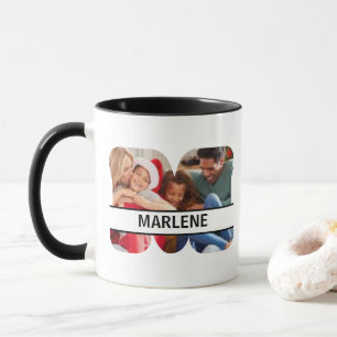 Custom Photo and Name Letter 'M' Mug