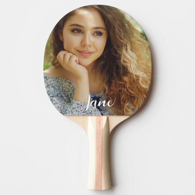Custom Photo and Name Personalised Ping Pong Paddle (Front)