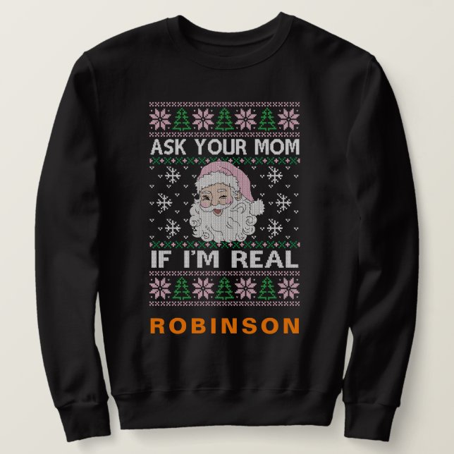 Custom Photo and Name Personalised Unisex Cute Sweatshirt (Design Front)
