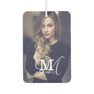 Custom Photo and Name Typography Car Air Freshener