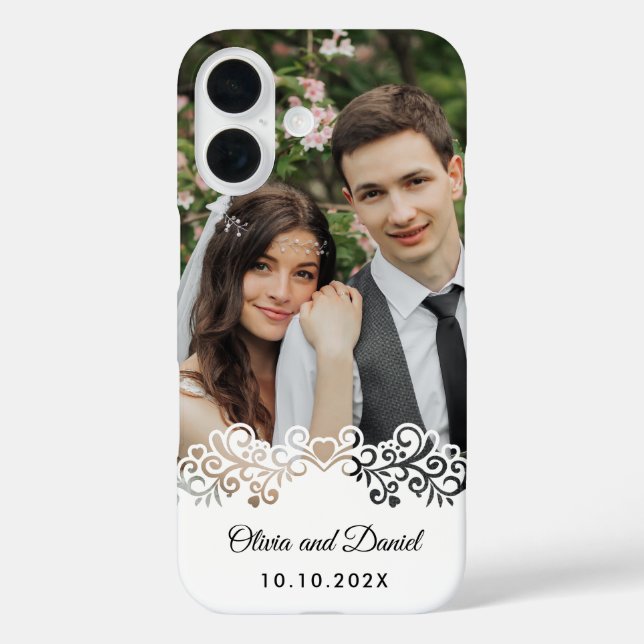 Custom Photo and Personalized Wedding Gift Case-Mate iPhone Case (Back)