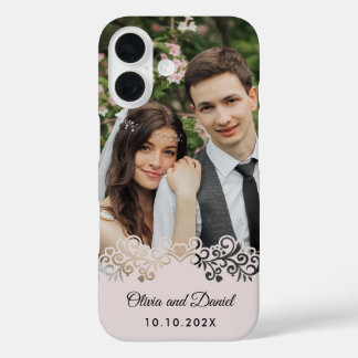 Custom Photo and Personalized Wedding Gift iPhone 16 Case