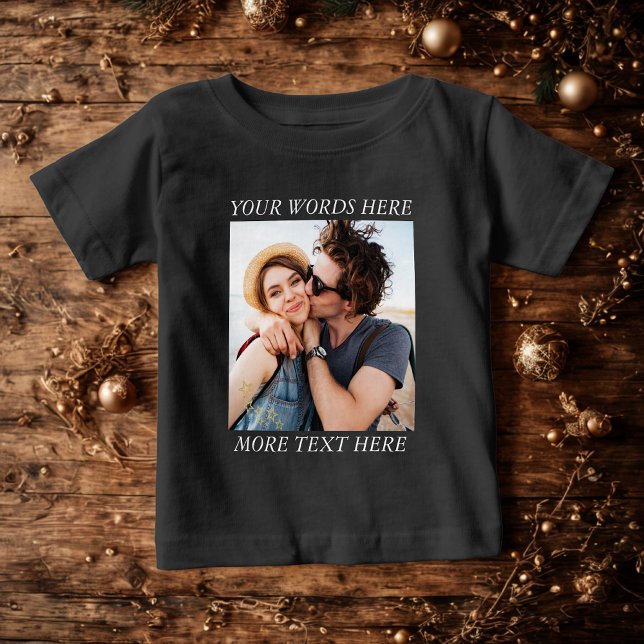 Custom Photo and Text Baby T-Shirt (Creator Uploaded)