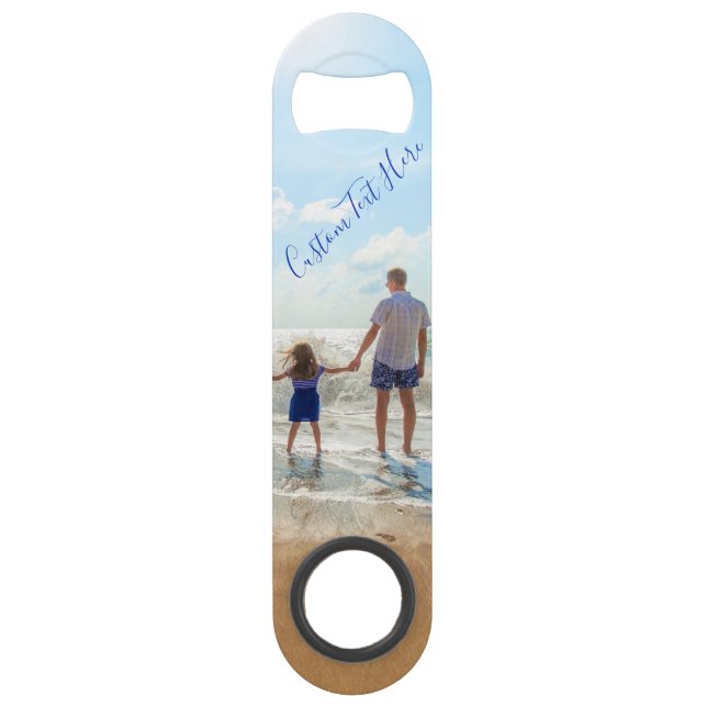 Custom Photo and Text Bar Key Gift Your Own Design (Back)