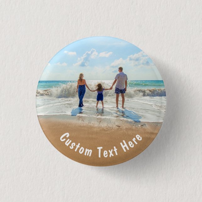 Custom Photo and Text Button Gift Your Photos (Front)