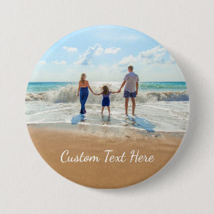 Custom Photo and Text Button - Your Own Design
