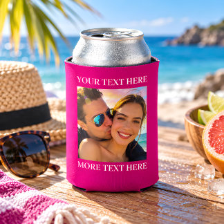 Custom Photo and Text Can Cooler