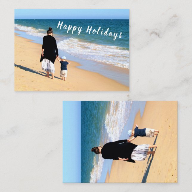 Custom Photo and Text Card Happy Holidays (Front/Back)