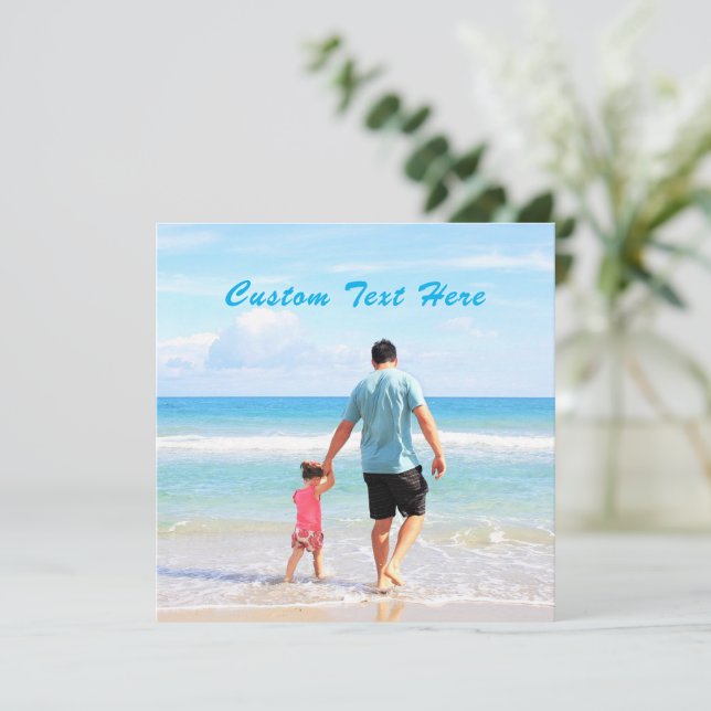Custom Photo and Text Card with Your Own Design (Standing Front)