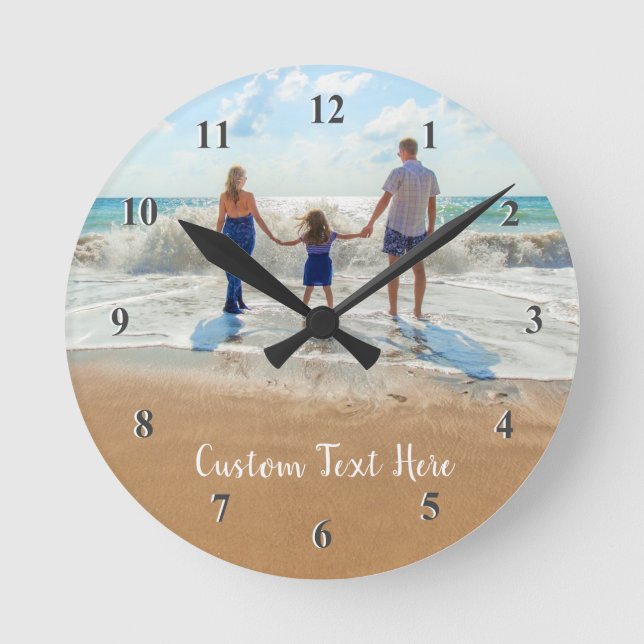 Custom Photo and Text Clock - Your Design - Family (Front)
