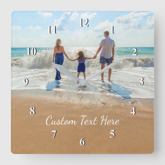 Custom Photo and Text Clock - Your Own Design  (Front)