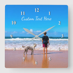 Custom Photo and Text Clock - Your Summer Design
