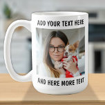 Custom Photo and Text  Coffee Mug<br><div class="desc">Here at AdeliaGifts we love this Custom Photo and Text Coffee Mug and we think you will love it too. 
The perfect gift or just treat yourself! 
We have a HUGE selection of products with most designs available for Men,  Women and Kids. Check them out!</div>