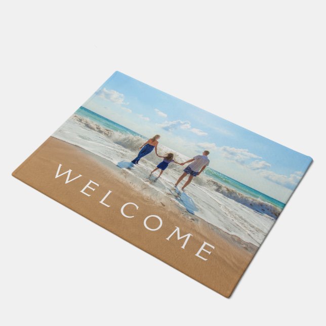 Custom Photo and Text Doormat Your Photos Design (Angled)