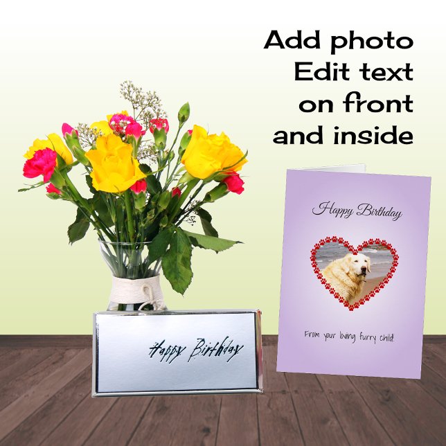Custom photo and text from pet birthday card (Creator Uploaded)