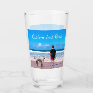 Custom Photo and Text Glass Your Design - Pets