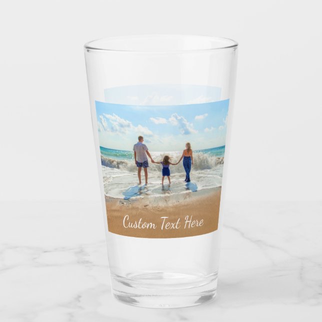 Custom Photo and Text Glass - Your Own Design (Front)