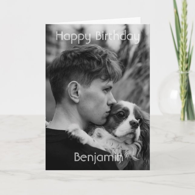 Custom Photo and Text Happy Birthday  Card (Front)