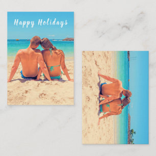 Custom Photo and Text Happy Holidays Card Summer