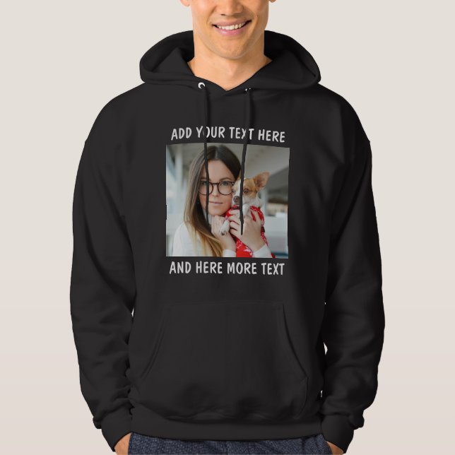 Custom Photo and Text Hoodie (Front)