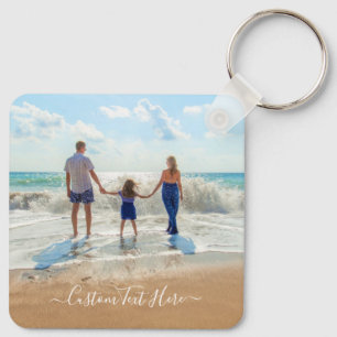 Custom Photo and Text Keychain Your Design Family