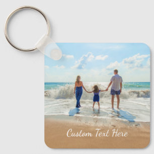Custom Photo and Text Keychain Your Family Design