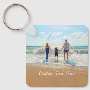 Custom Photo and Text Keychain Your Family Design