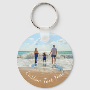 Custom Photo and Text Keychain Your Family Photo