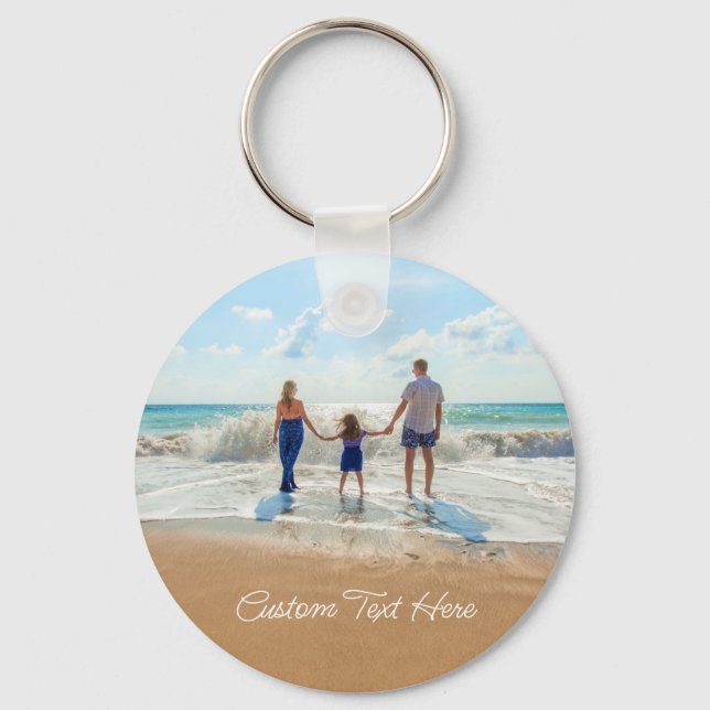 Custom Photo and Text Keychain Your Own Design  (Front)