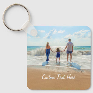 Custom Photo and Text Keychain Your Summer Design