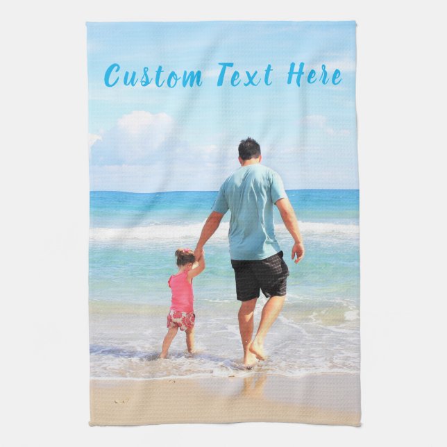 Custom Photo and Text Kitchen Towels Personalised (Vertical)