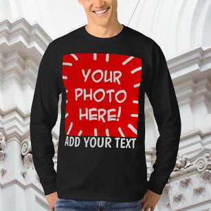Custom photo and text long sleeve shirt