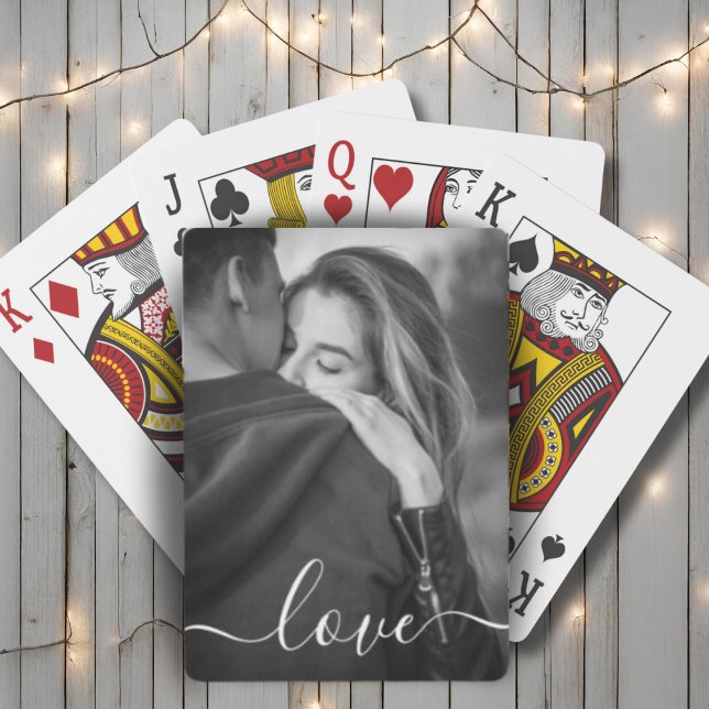 Custom Photo And Text Love Script Personalised Playing Cards (Custom Photo And Text Love Script Personalized Playing Cards)