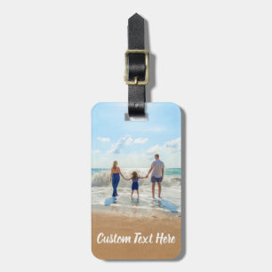 Custom Photo and Text Luggage Tag Personalised